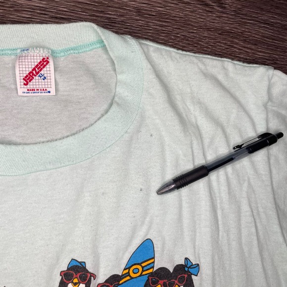 Vintage 80’s Nebraska‎ Beach Surf T Shirt Size XL Single Stitch USA Penguins - Picture 7 of 8